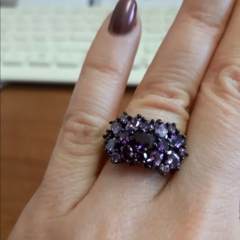 New 18K Black Gold Amethyst Ring - Picture 8 of 8